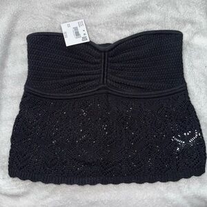 American Eagle Outfitters Black Crochet Crop Top
